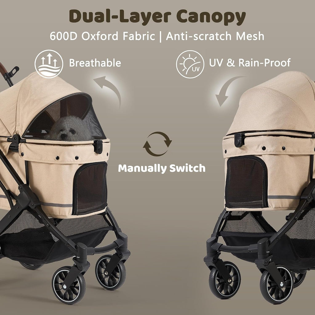 all-terrain dog stroller for small to medium dogs, side view