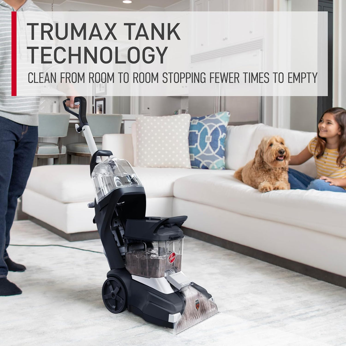 hoover powerscrub xl pet carpet cleaner machine for shown in use
