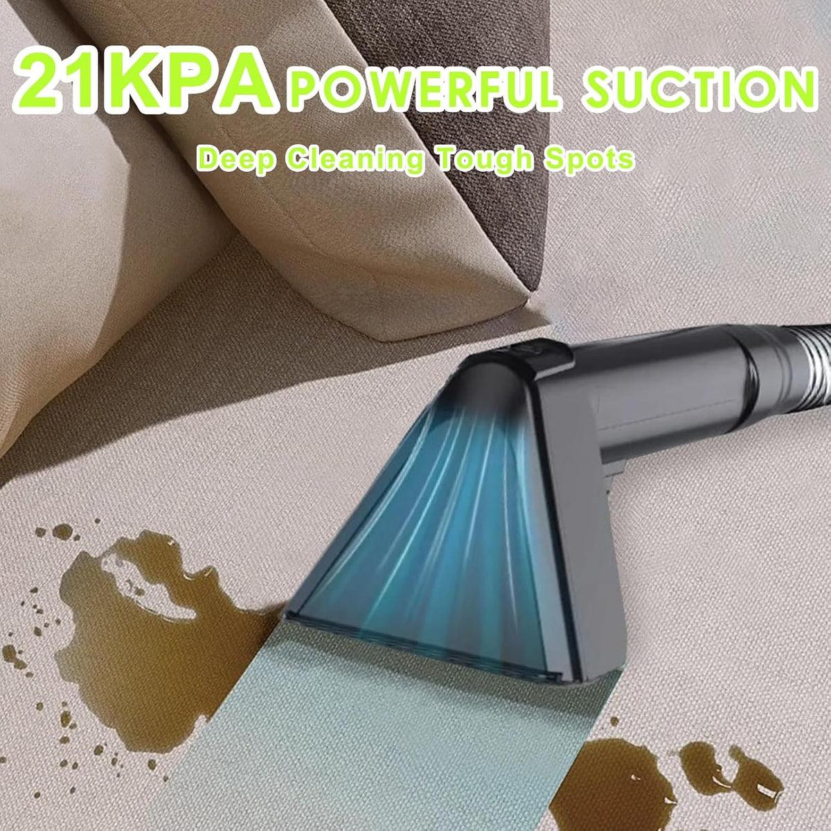 portable carpet & upholstery cleaner, deep cleaning for shown in use