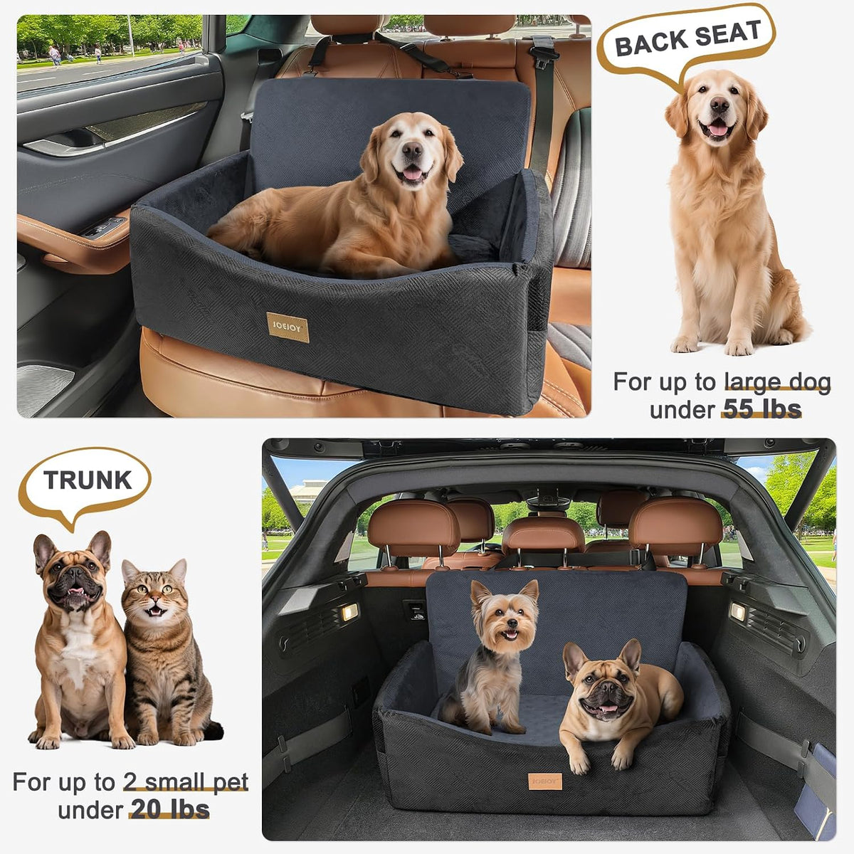 dog car seat for large medium sized dogs on a desk or shelf