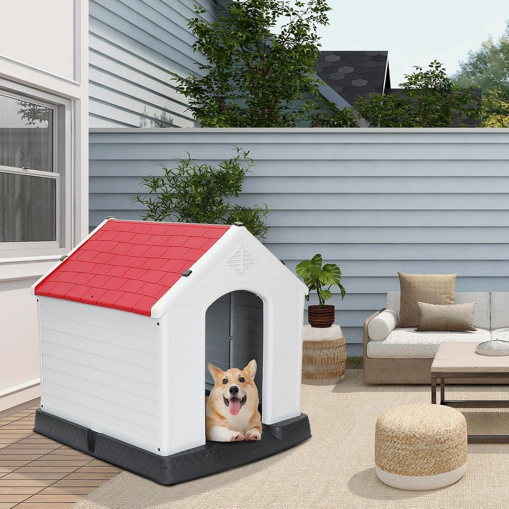 zeny plastic dog house - waterproof dog kennel on a desk or shelf