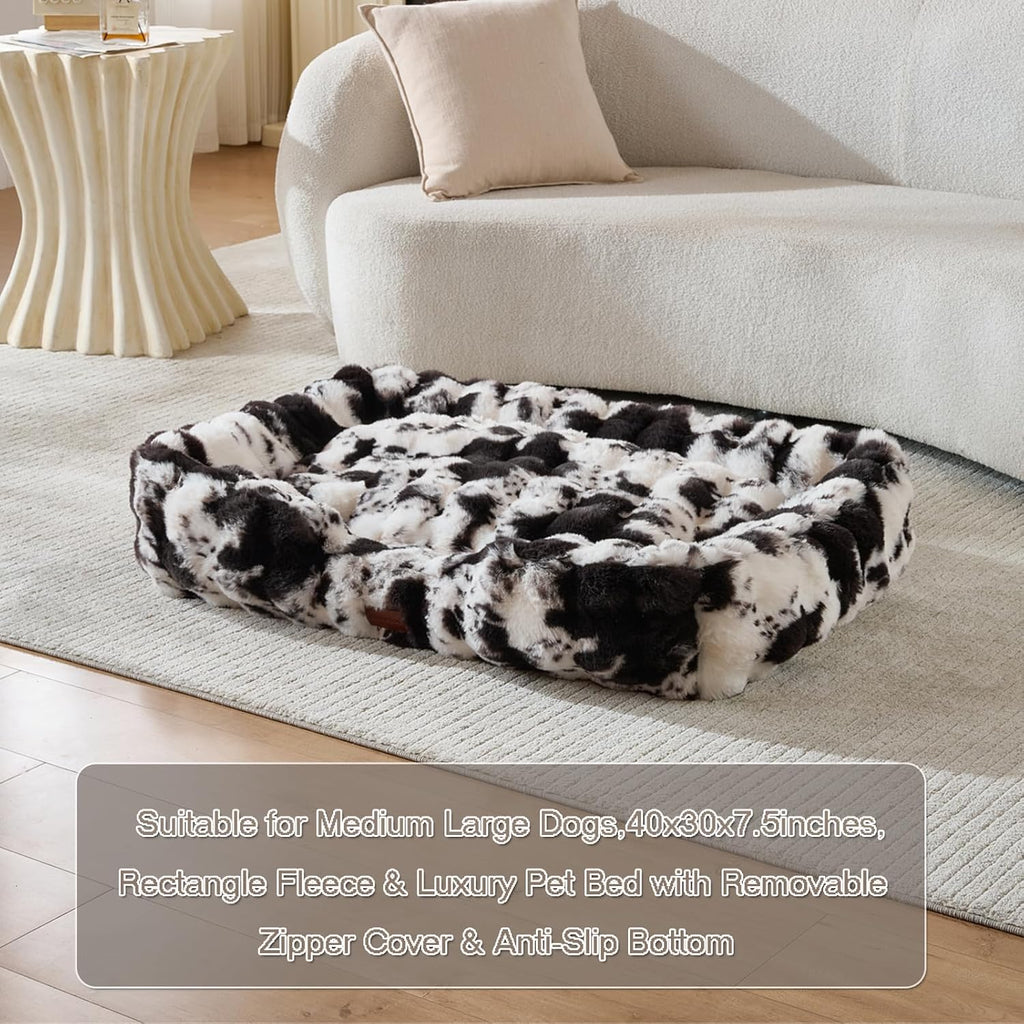 washable orthopedic dog bed,rectangle fleece & luxury pet showing dimensions