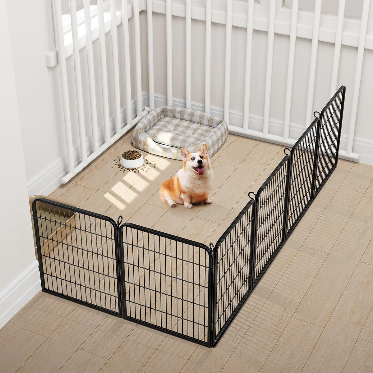 topeakmart dog playpen indoor 32 inch 2 panels shown in use