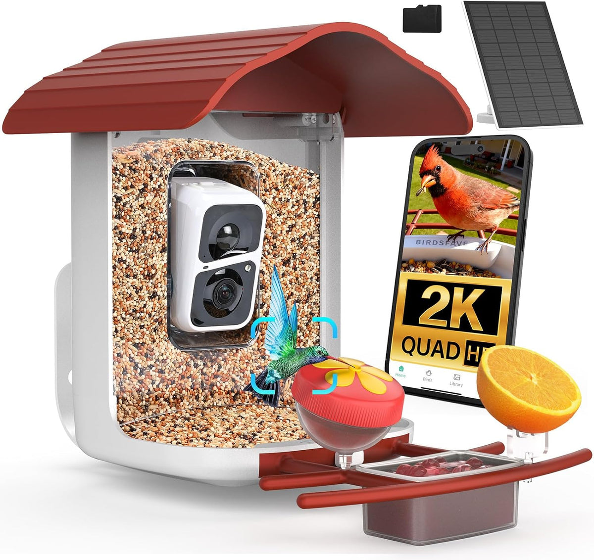 birdsnap® pav bird feeder with camera solar powered, main product view