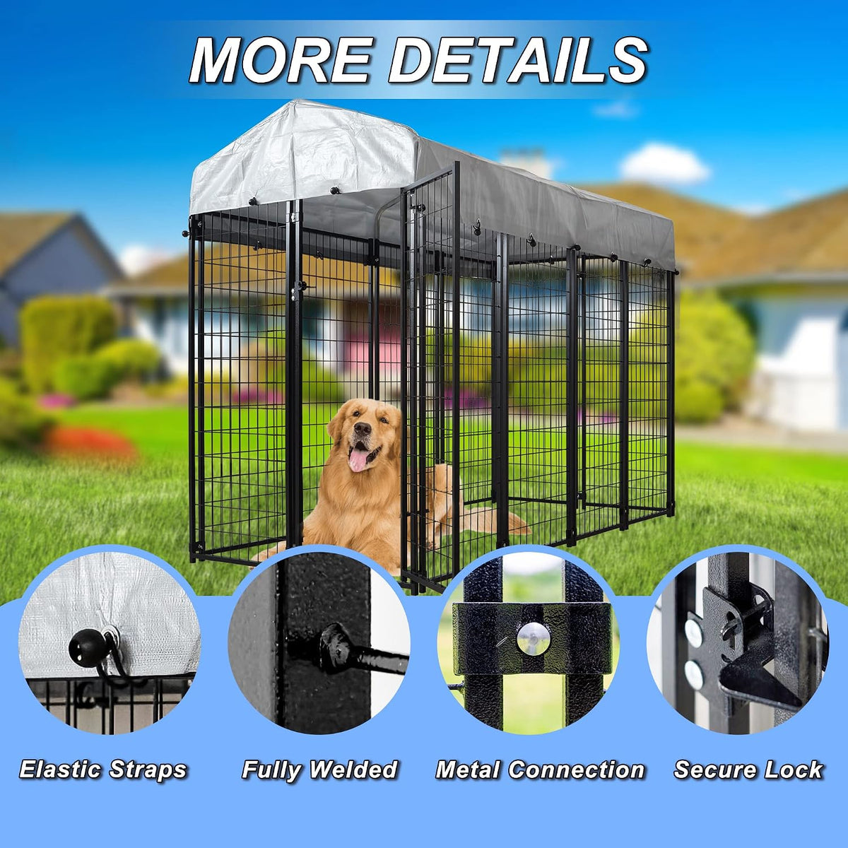 large dog kennel outside expandable outdoor pet pens shown in use