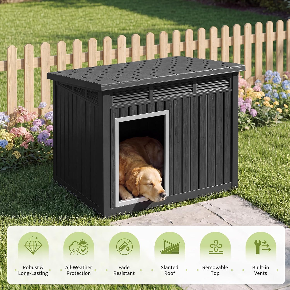 fancyango outdoor dog house for large dogs, outside, package contents