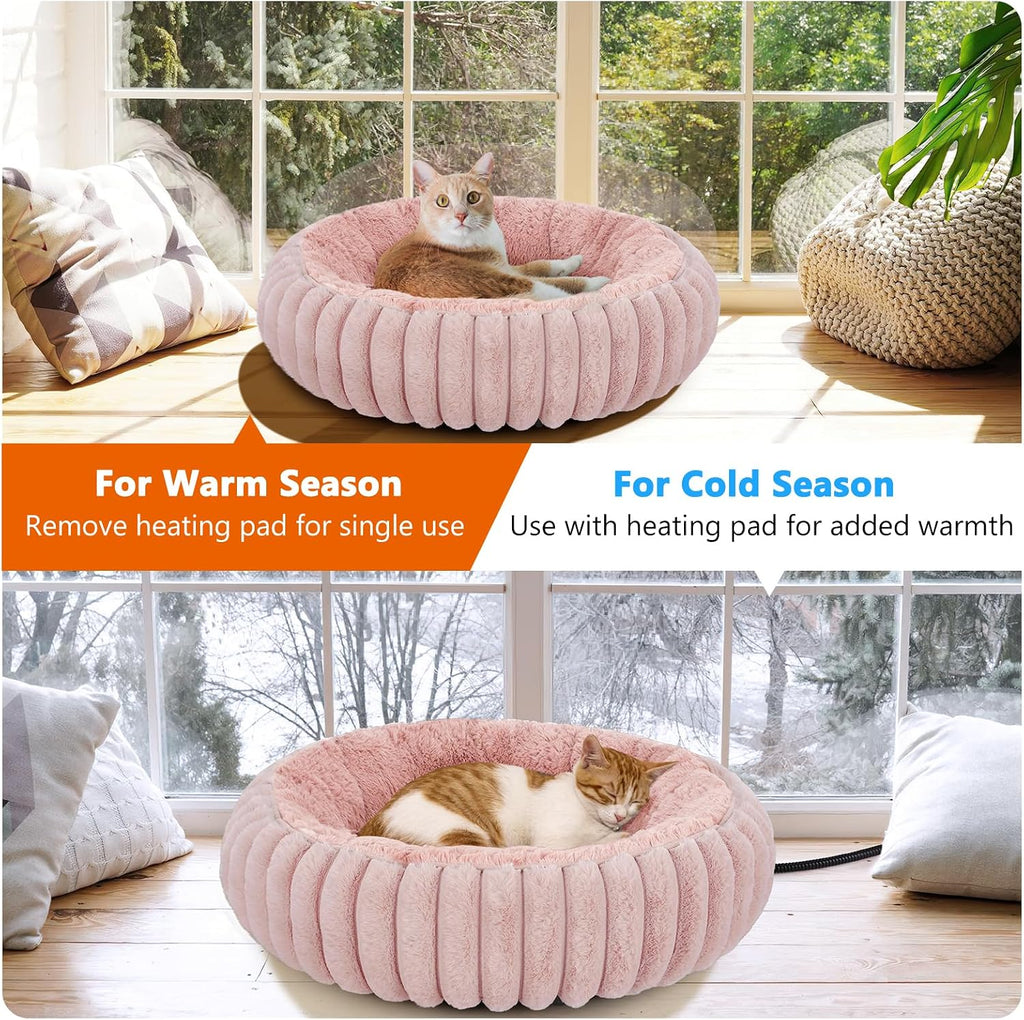 invenho heated cat beds for indoor cats and, front angle view