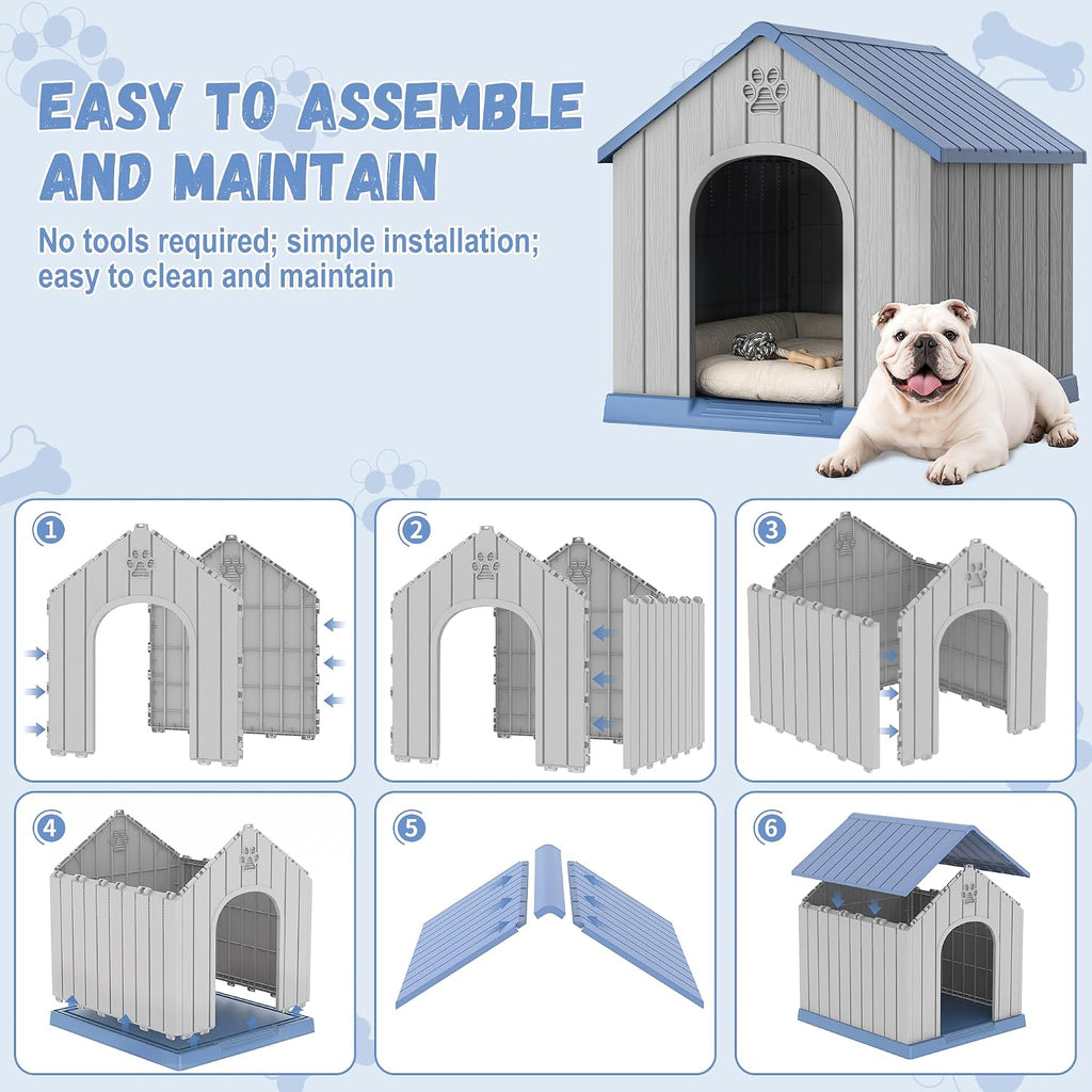 drato 26" small dog house outdoor weatherproof indoor on a desk or shelf