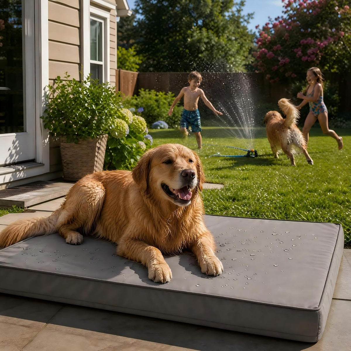 wnpethome outdoor waterproof dog bed large sized, washable, close-up detail