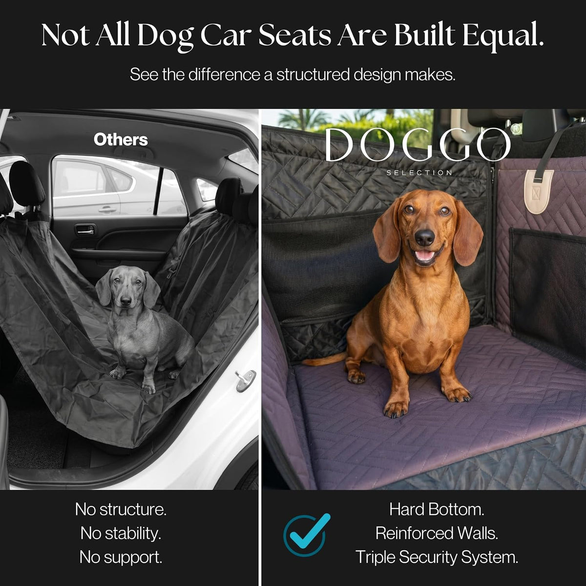 2026 upgraded hard bottom dog car seat for shown in use