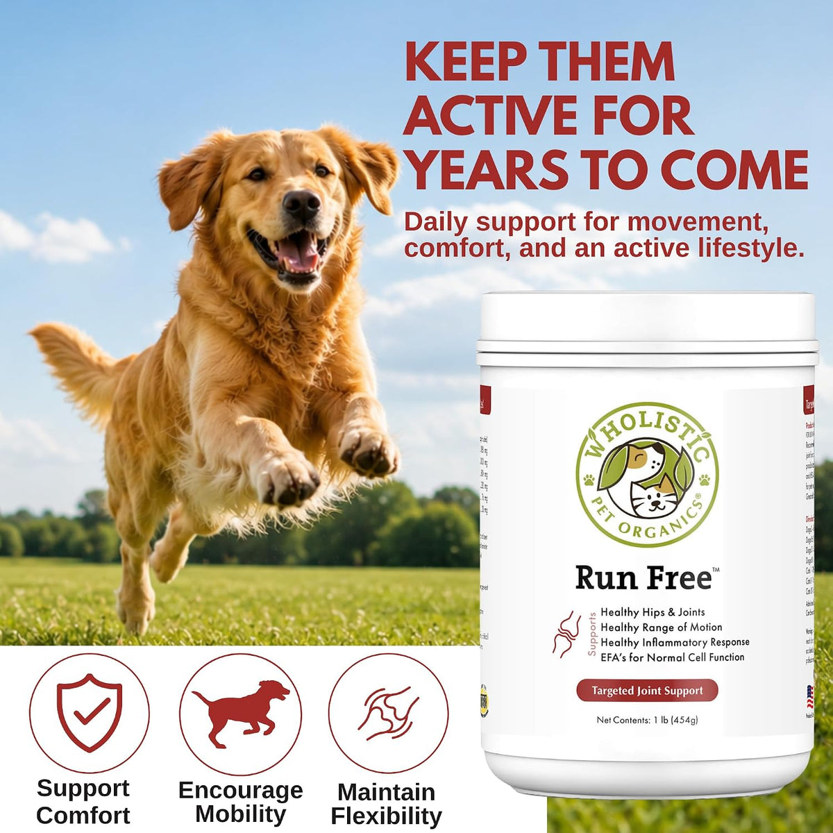 max strength hip and joint supplement for dogs, side view