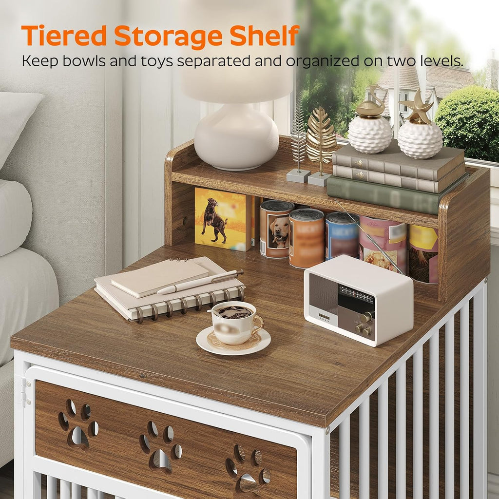 yatiney dog crate furniture, wooden dog kennel with, close-up detail
