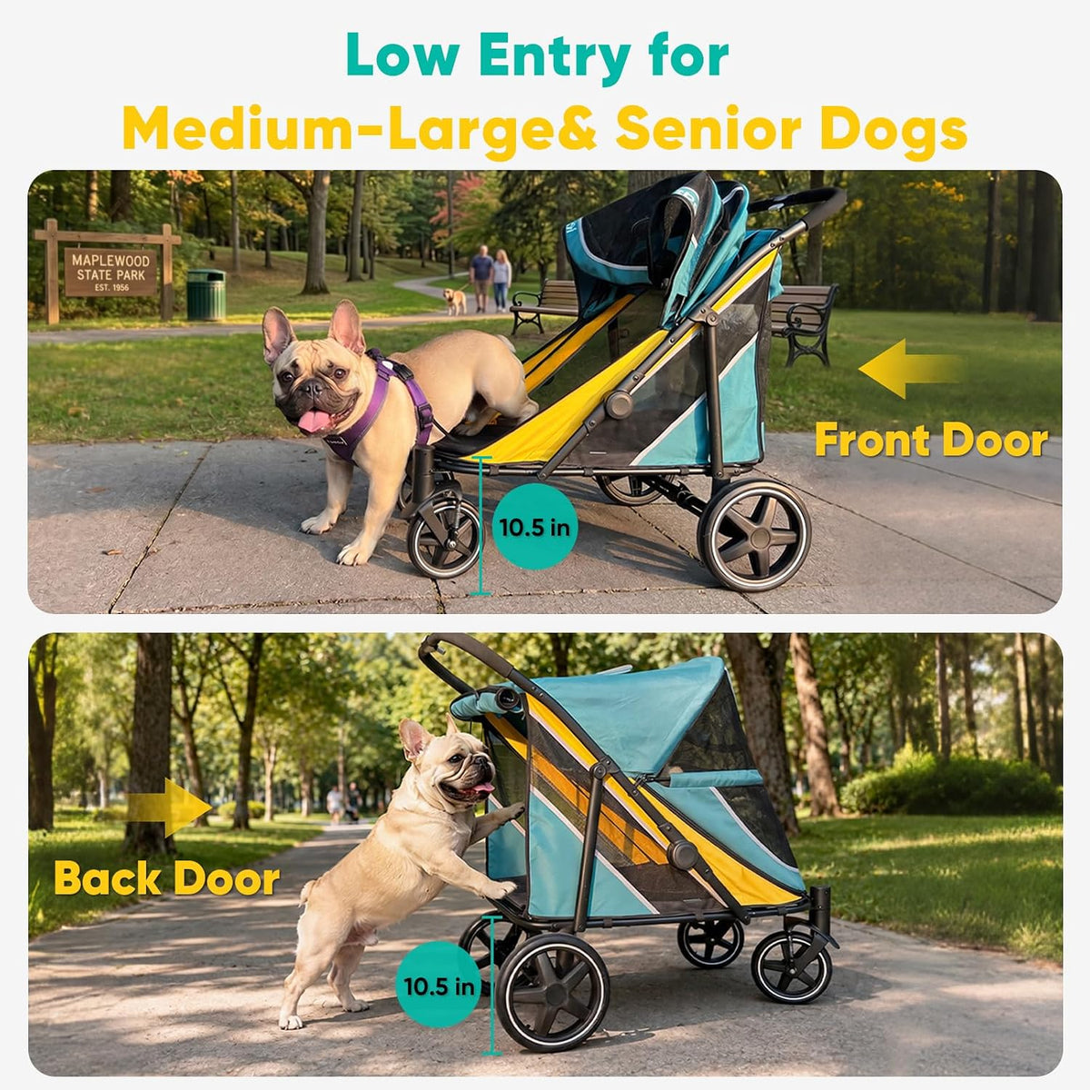 petbobi dog stroller for large medium dogs up, close-up detail