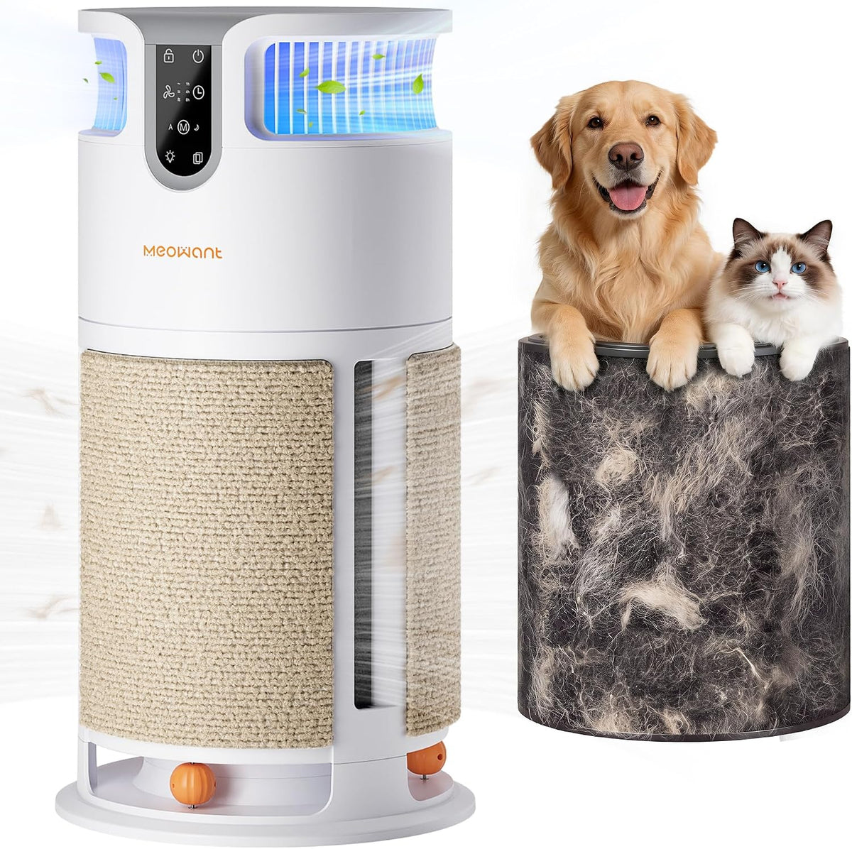 meowant pet air purifier for home large room,h13, main product view