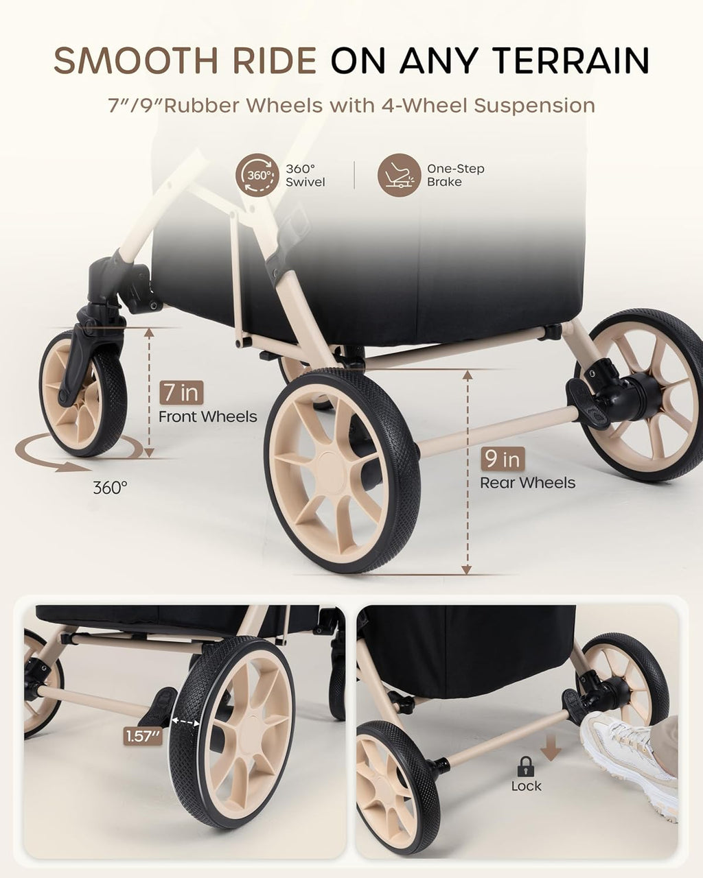 dog stroller for 1/2 small dogs & medium shown in use