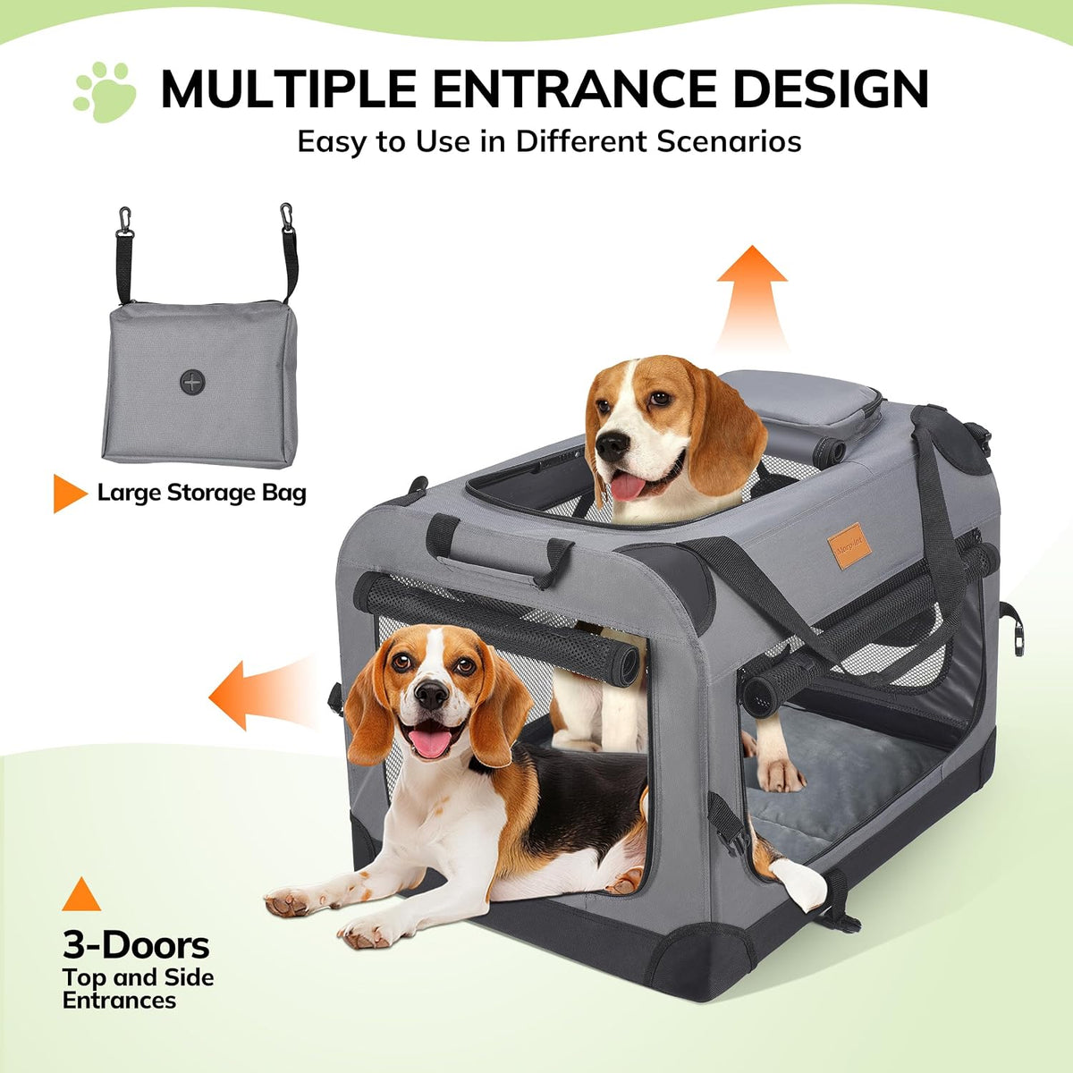 morpilot portable collapsible dog carrier, close-up detail