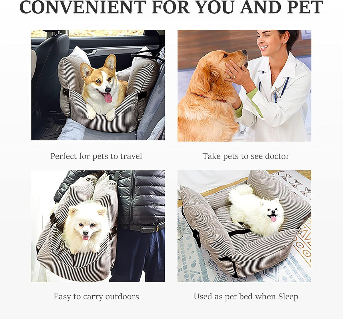 johnear dog car seat for small pets up, side view