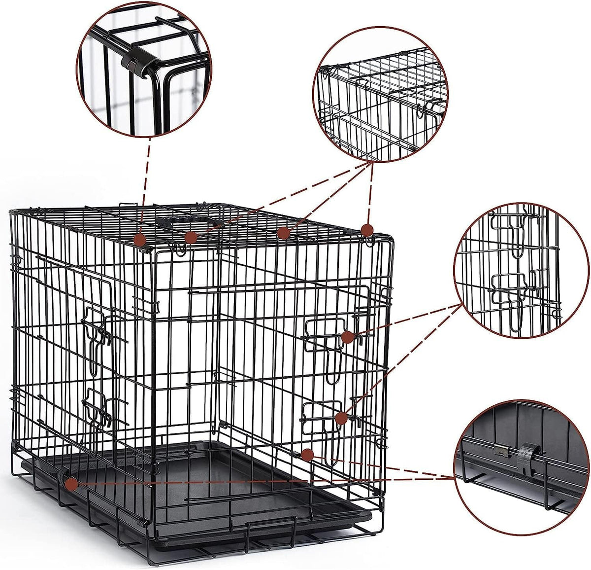 donoro dog crates for small medium size dogs, close-up detail