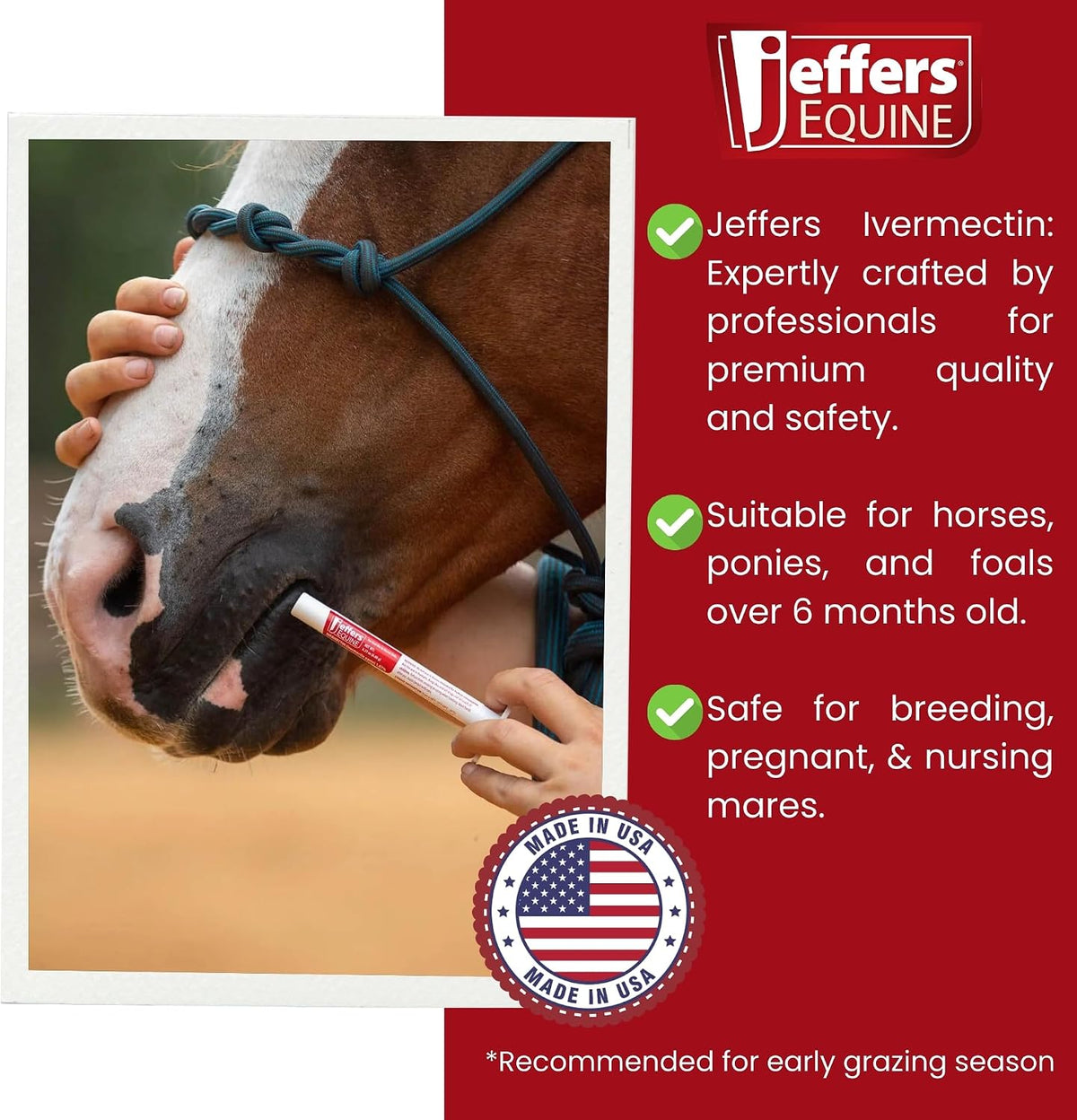 jeffers ivermectin gel dewormer for horses - apple, side view