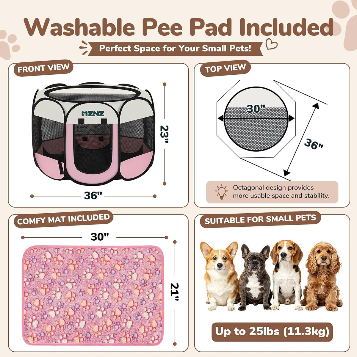dog cat small animal puppy playpen crate with shown in use