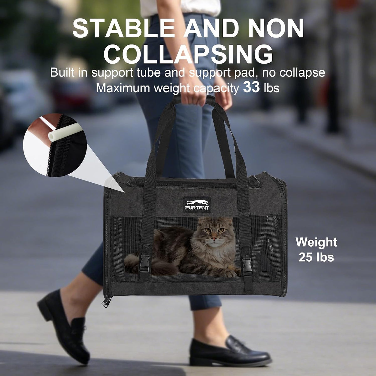 soft sided cat carrier, pet carrier for 2 shown in use