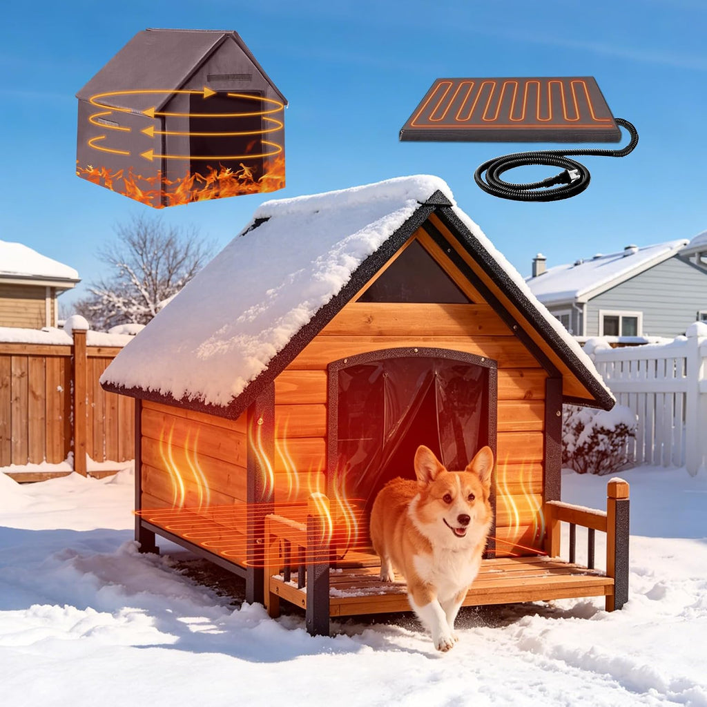 gutinneen heated dog house for outside with iron, main product view
