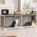 hzuaneri 77.6 in double dog crate furniture, dog, main product view