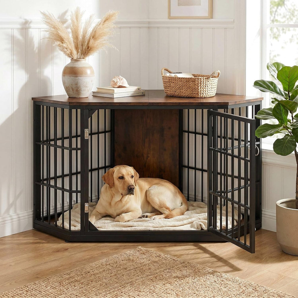 vowner 52 inch dog crate furniture corner for, view 9