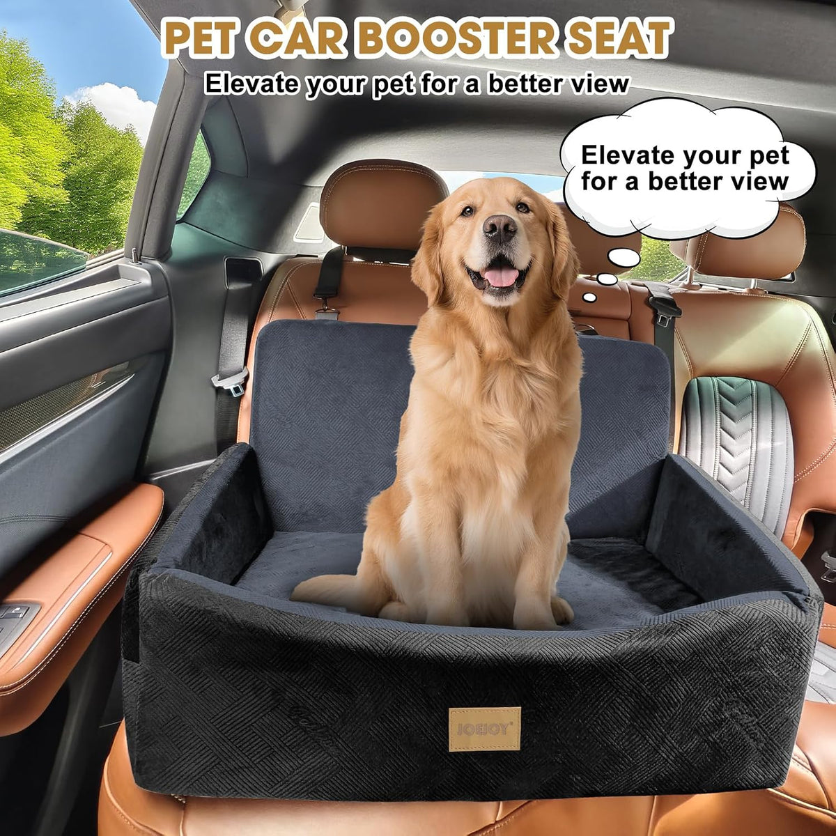 dog car seat for large medium sized dogs, close-up detail