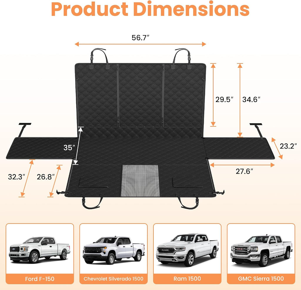 peticon f150 floor cover for crew cab trucks shown in use