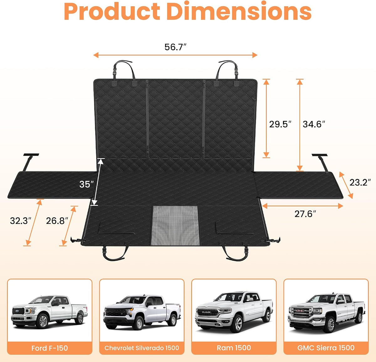 peticon f150 floor cover for crew cab trucks shown in use