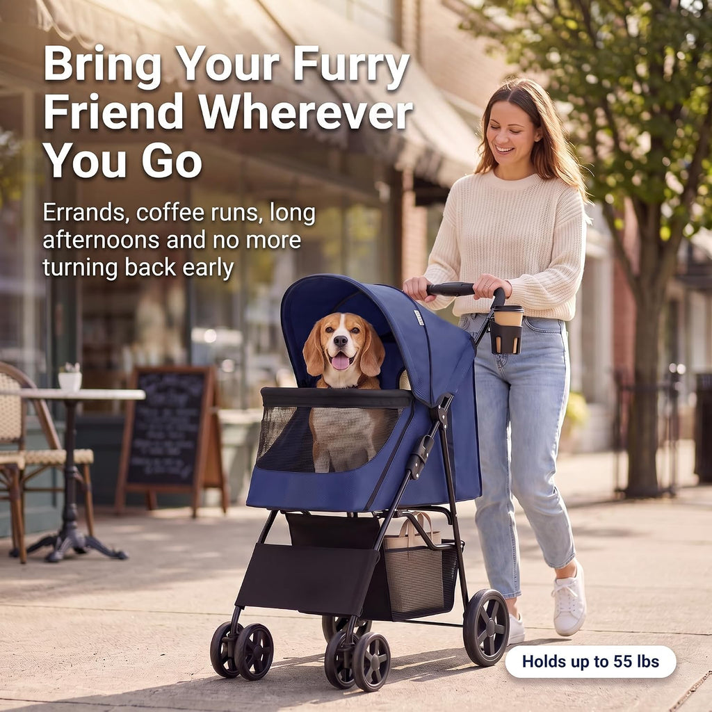 pet stroller for small/med dogs & cats |, front angle view