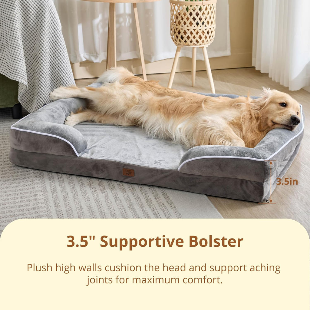 egohome orthopedic large dog bed, waterproof washable l shown in use