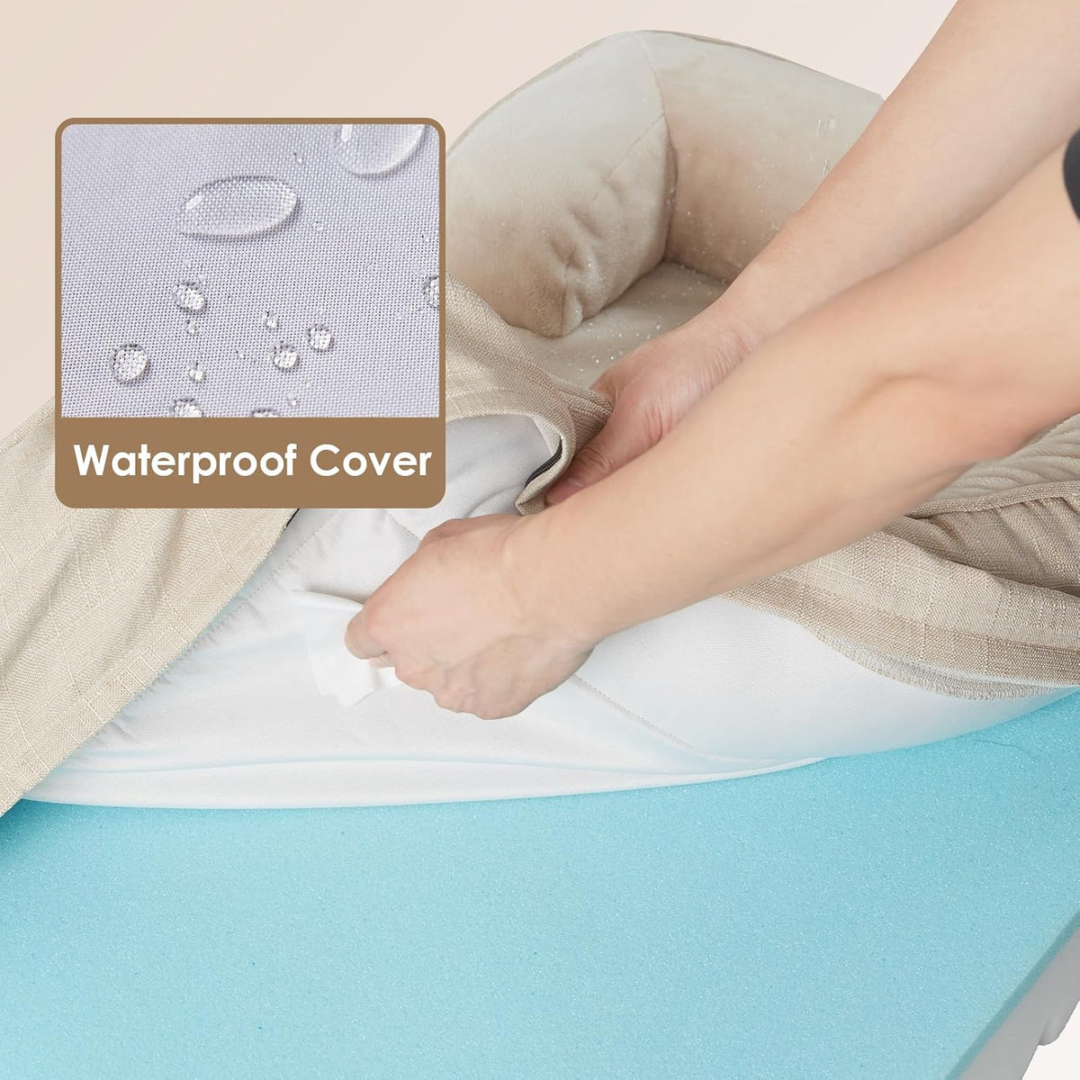 eheyciga orthopedic extra large dog bed, waterproof washable, close-up detail