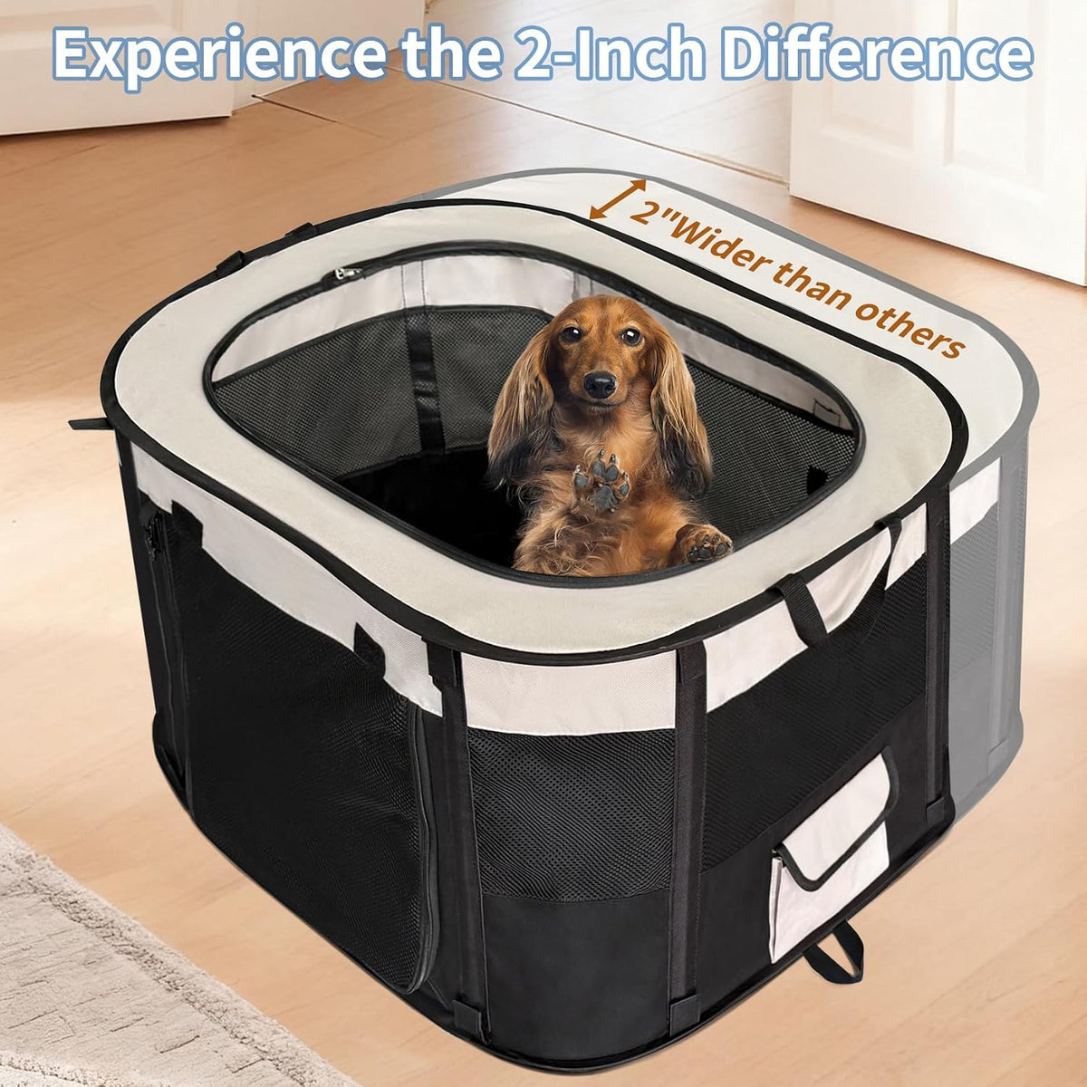 nezuc dog playpen,pet playpen,foldable cage kennel for small, side view