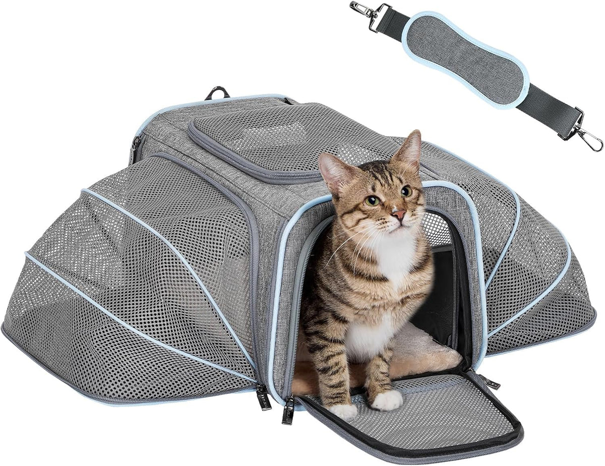 petsfit small double expandable cat carrier for kittens, main product view