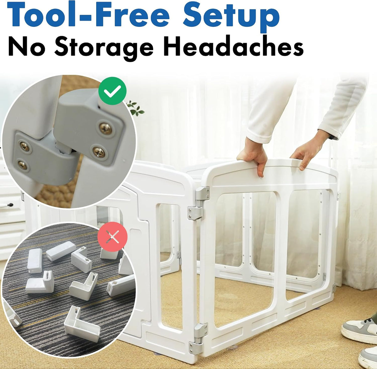 clear puppy playpen indoor - ideal for small, side view