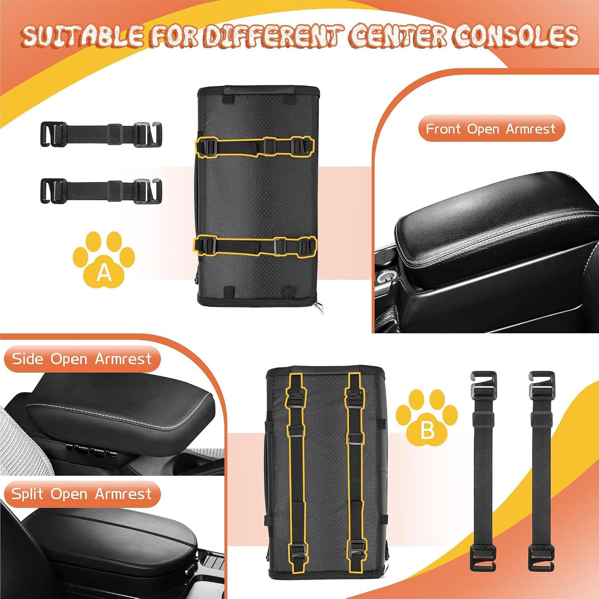 woyyho small dog console car seat up to, side view
