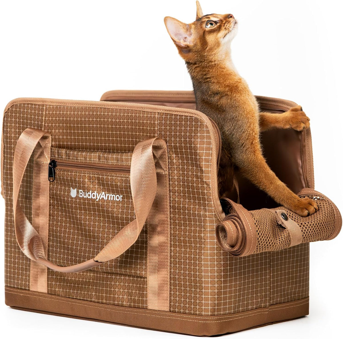 secure cat bag carrier soft-sided nylon breathable mesh, main product view