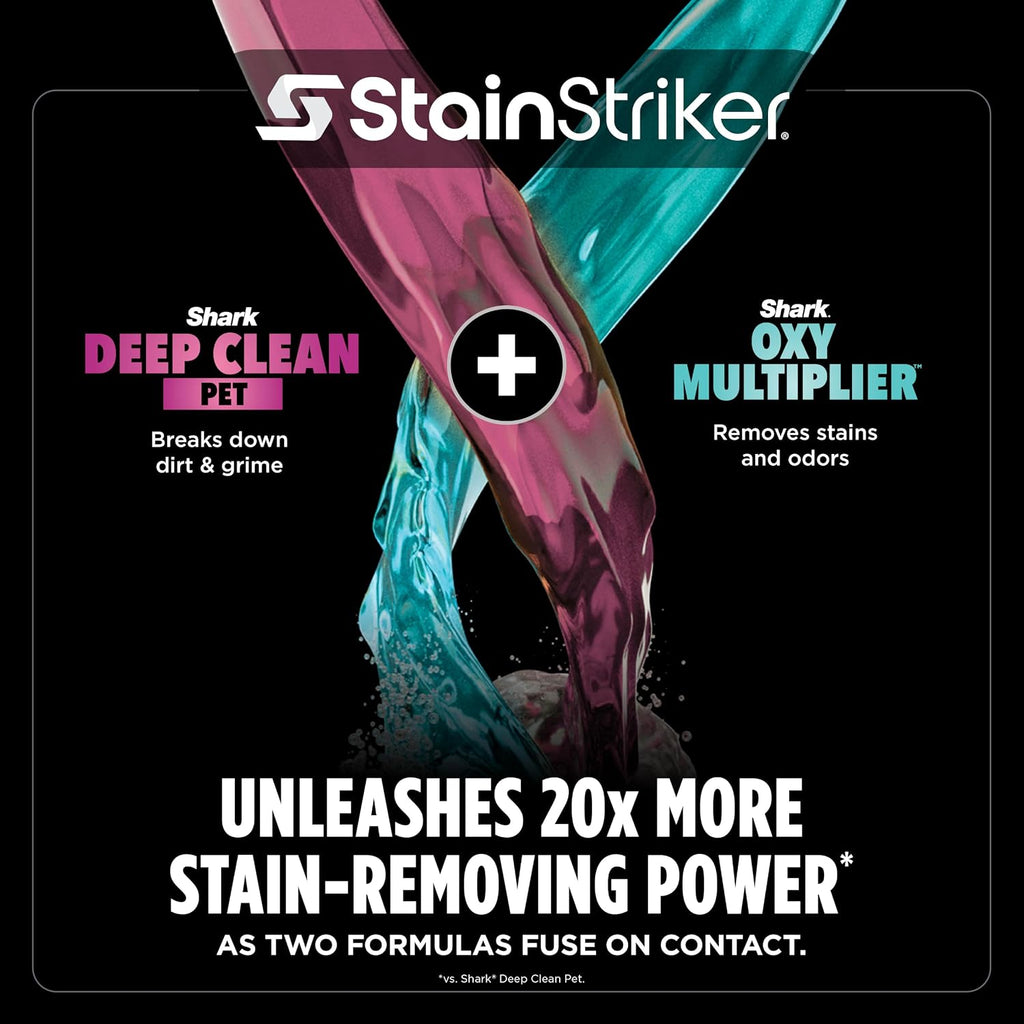 shark stainstriker hairpro portable stain cleaner, 3 tools, side view