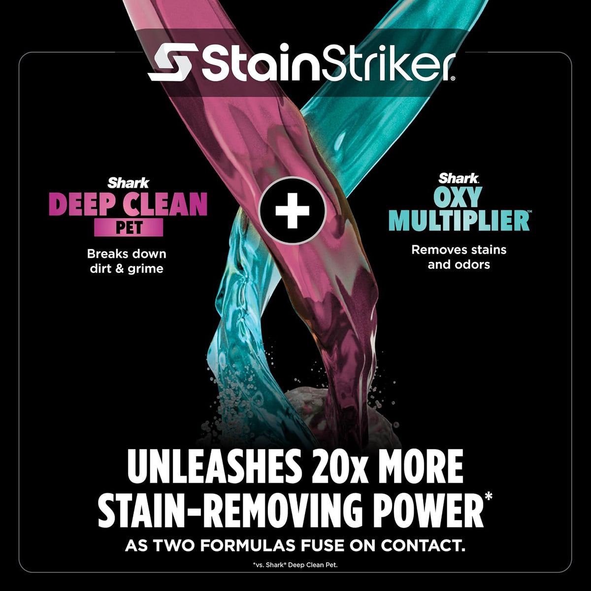 shark stainstriker hairpro portable stain cleaner, 3 tools, side view