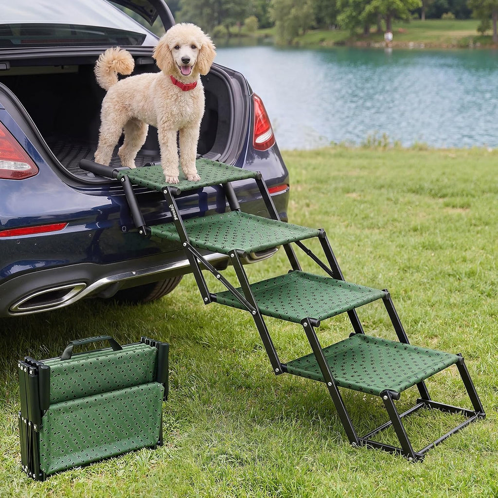 4‑step dog stairs for car trunk, 17" wide, main product view