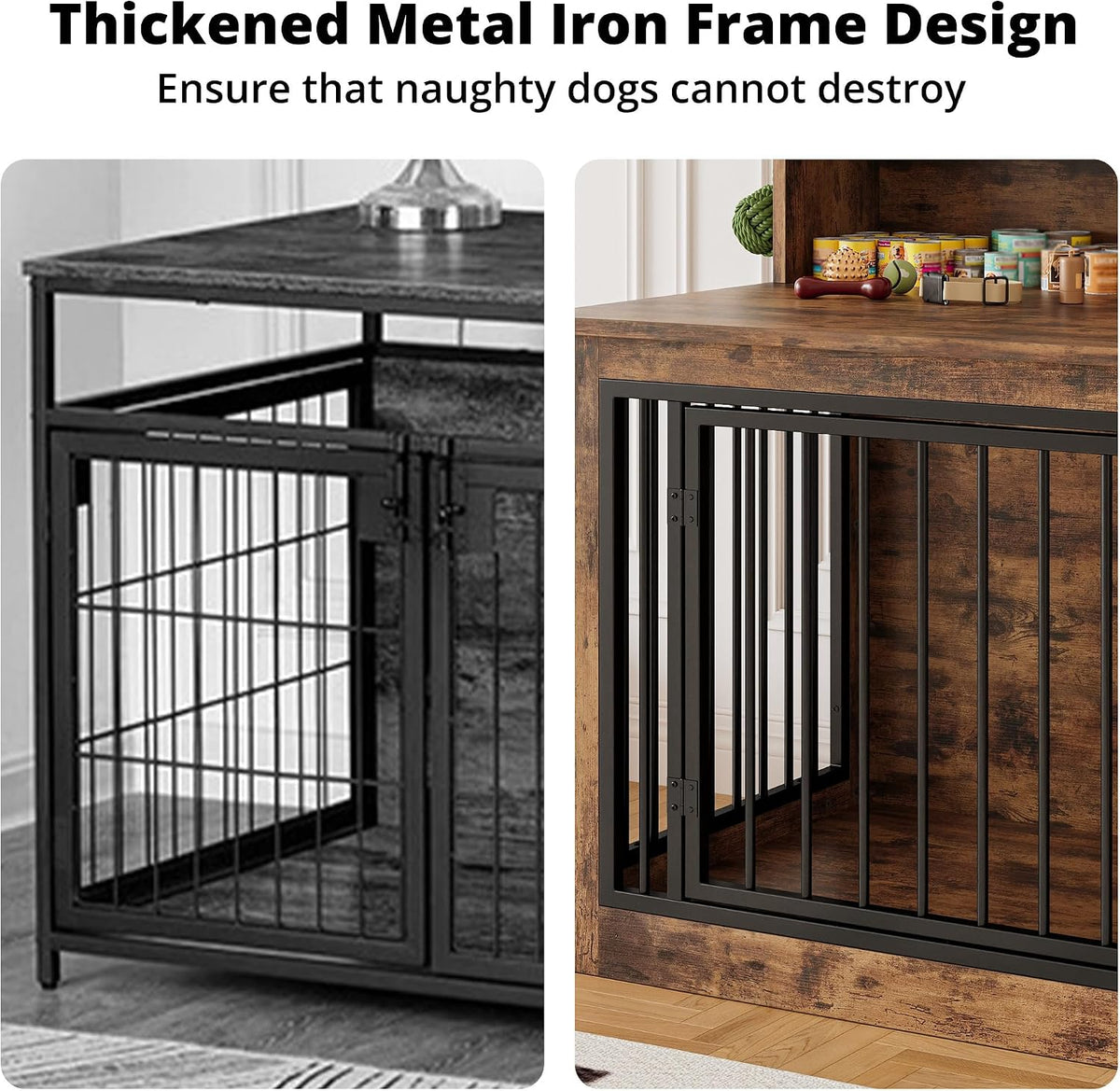 ironck 33.4" small dog crate furniture with storage, package contents