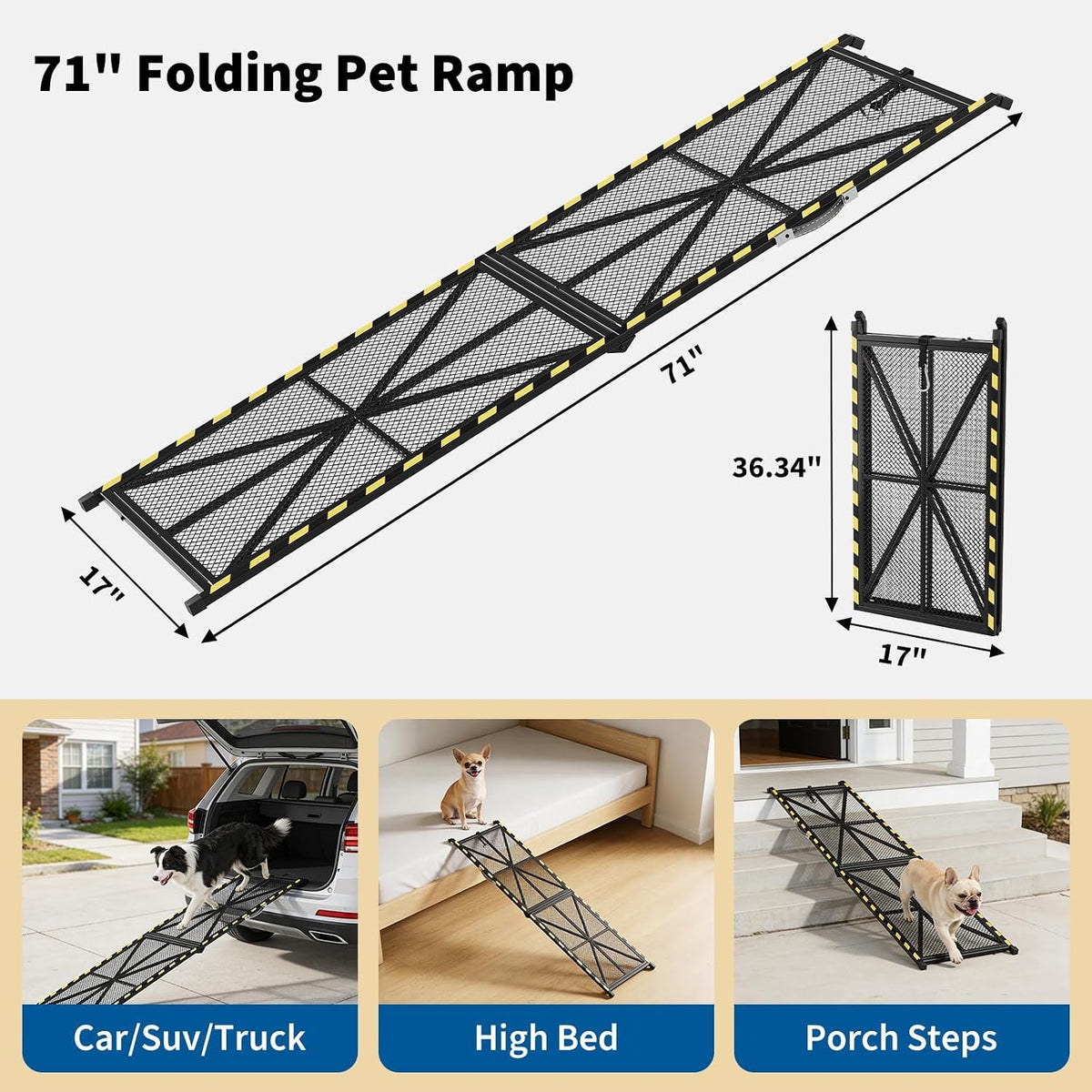 71'' l & 17'' w dog ramp for shown in use