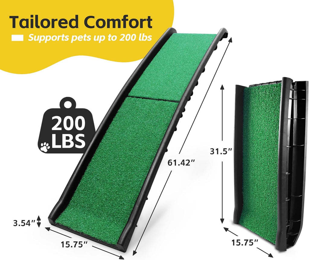 maxworks foldable dog ramp for cars suvs beds shown in use