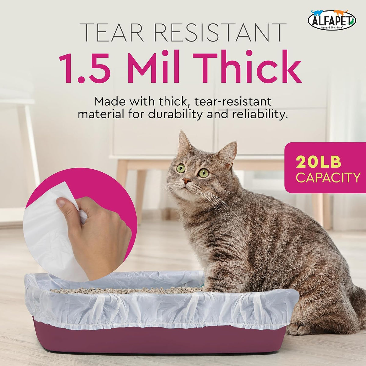 cat litter box liners alfapet heavy duty extra, side view