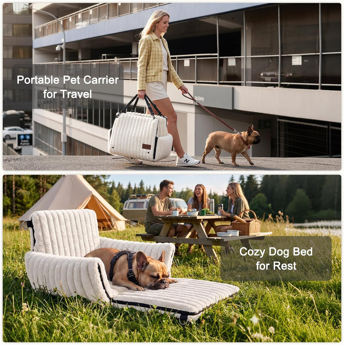 mixjoy 6-in-1 dog car seat for small/medium dogs shown in use