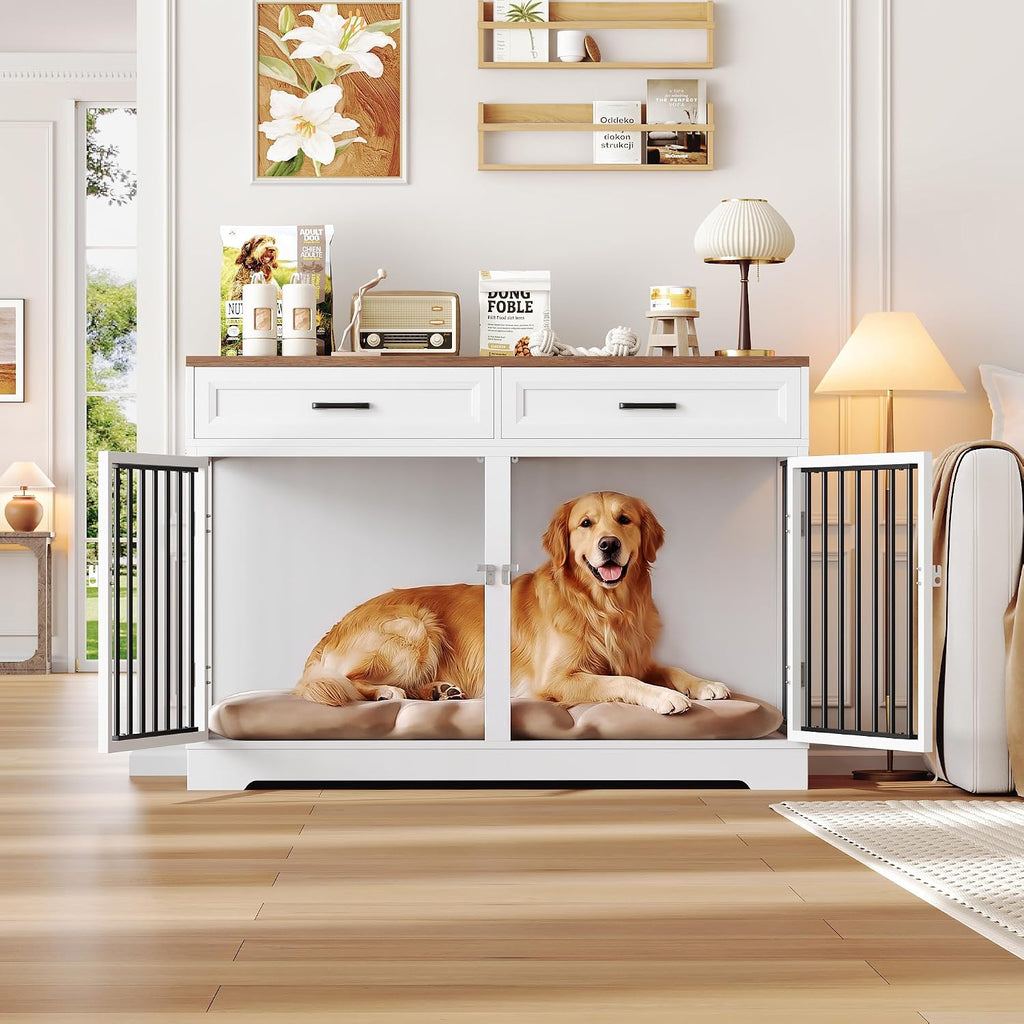dog crate furniture 47" wooden dog kennels for, side view