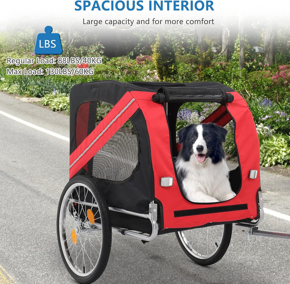 pexmor dog bike trailer, folding pet dog trailer, close-up detail