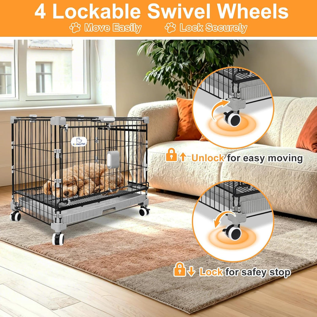 homey pet 24 inch stackable small dog crate, close-up detail